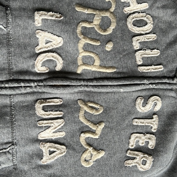 Hollister Riders Laguna Sweatshirt Zip Front Vintage Distressed Medium Gray Y2K - Picture 13 of 15